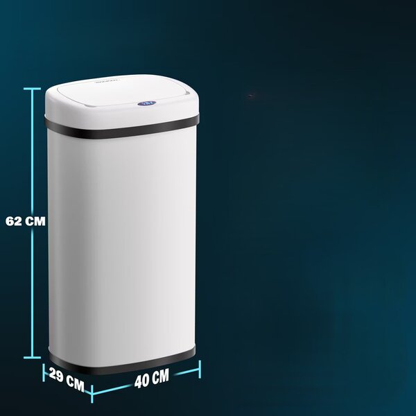 Deuba Coș de gunoi pătrat fără contact cu USB 50 L - alb