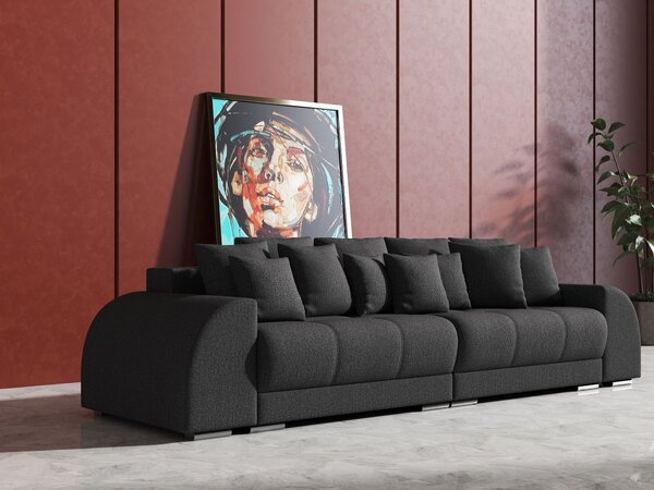 Canapea extensibilă dumonde cu 2 lăzi de depozitare si sezut confortabil din spuma high-density, Verona Enjoy Graphite 310x120 cm