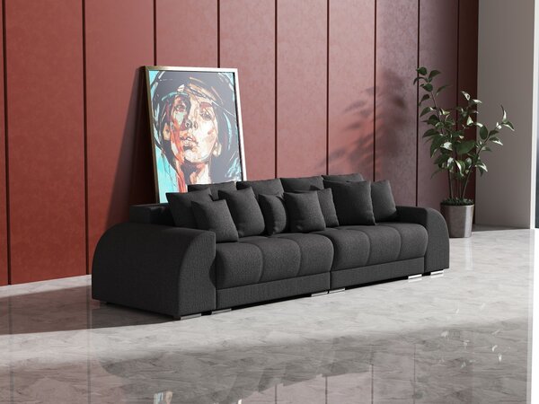 Canapea extensibilă dumonde cu 2 lăzi de depozitare si sezut confortabil din spuma high-density, Verona Enjoy Graphite 310x120 cm