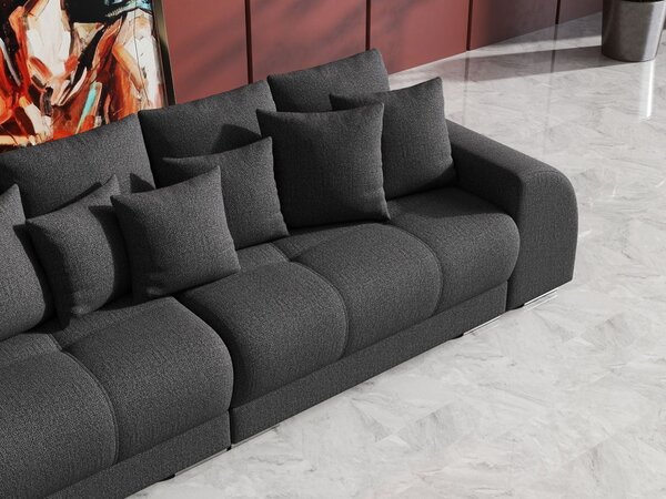 Canapea extensibilă dumonde cu 2 lăzi de depozitare si sezut confortabil din spuma high-density, Verona Enjoy Graphite 310x120 cm