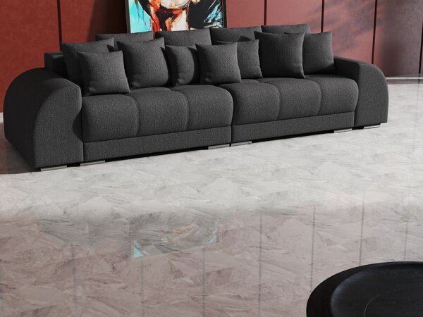Canapea extensibilă dumonde cu 2 lăzi de depozitare si sezut confortabil din spuma high-density, Verona Enjoy Graphite 310x120 cm