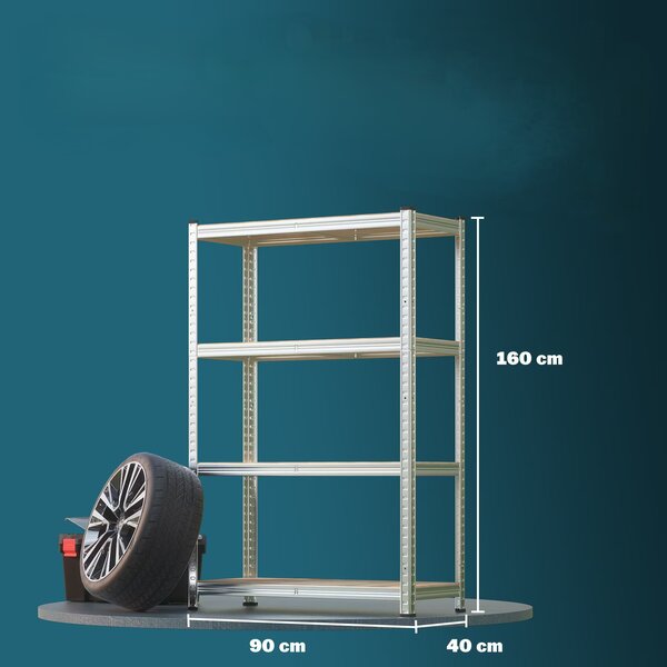 Deuba Set de 2 rafturi 160x90x40 cm - argintiu