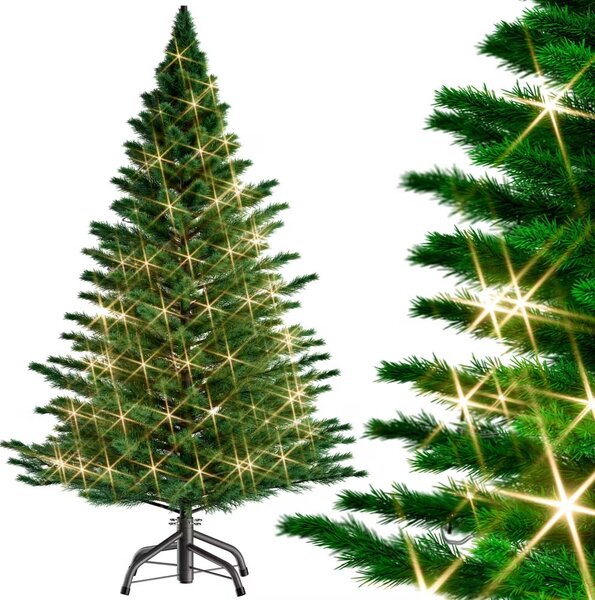 Deuba Pom de Crăciun artificial 140 cm + lanț de lumini