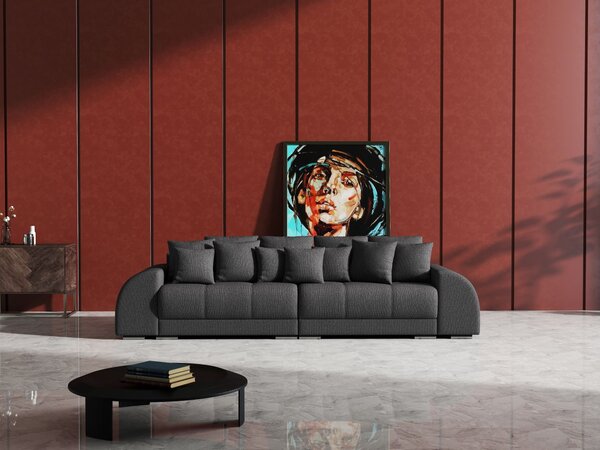 Canapea extensibilă dumonde cu 2 lăzi de depozitare si sezut confortabil din spuma high-density, Verona Enjoy Graphite 310x120 cm