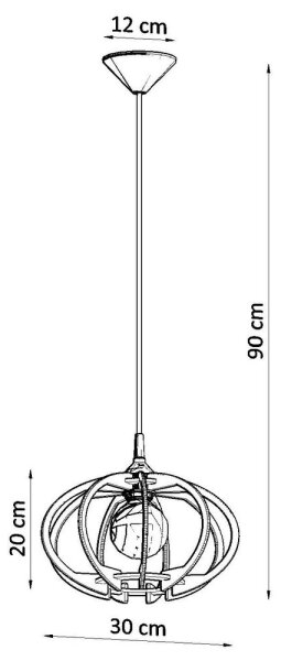 Lustră pe cablu MANDELINO 1xE27/60W/230V