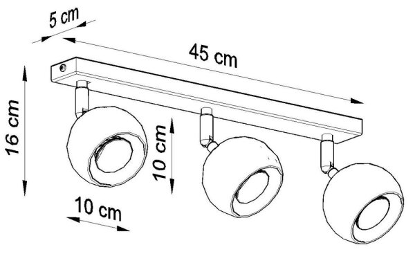 Plafonieră spot OCULARE 3xGU10/40W/230V