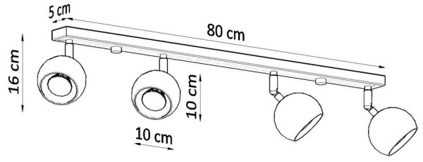 Plafonieră spot OCULARE 4xGU10/40W/230V
