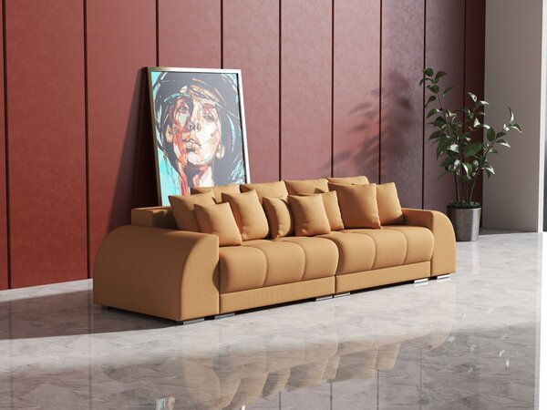 Canapea extensibilă dumonde cu 2 lăzi de depozitare si sezut confortabil din spuma high-density, Verona Enjoy Mango 310x120 cm
