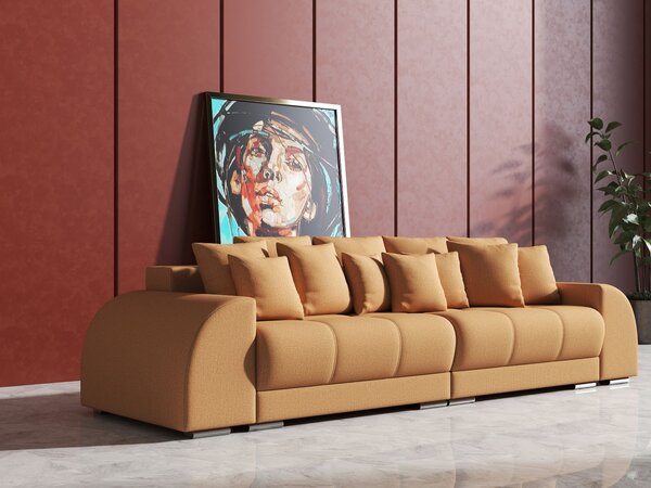 Canapea extensibilă dumonde cu 2 lăzi de depozitare si sezut confortabil din spuma high-density, Verona Enjoy Mango 310x120 cm