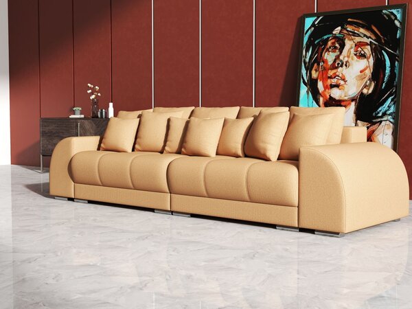 Canapea extensibilă dumonde cu 2 lăzi de depozitare si sezut confortabil din spuma high-density, Verona Enjoy Mango 310x120 cm