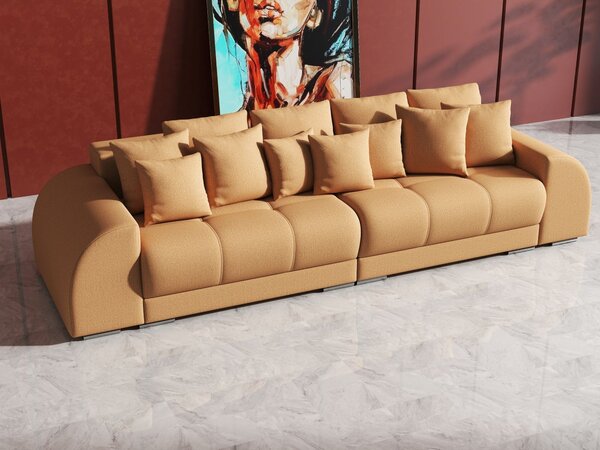 Canapea extensibilă dumonde cu 2 lăzi de depozitare si sezut confortabil din spuma high-density, Verona Enjoy Mango 310x120 cm