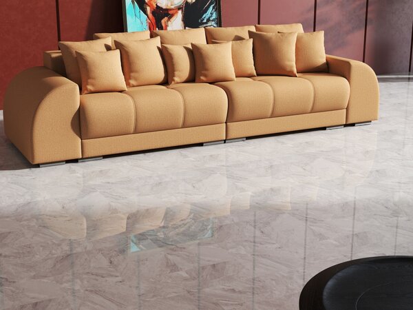 Canapea extensibilă dumonde cu 2 lăzi de depozitare si sezut confortabil din spuma high-density, Verona Enjoy Mango 310x120 cm
