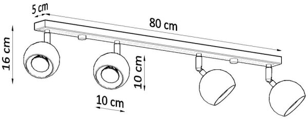 Plafonieră spot OCULARE 4xGU10/40W/230V