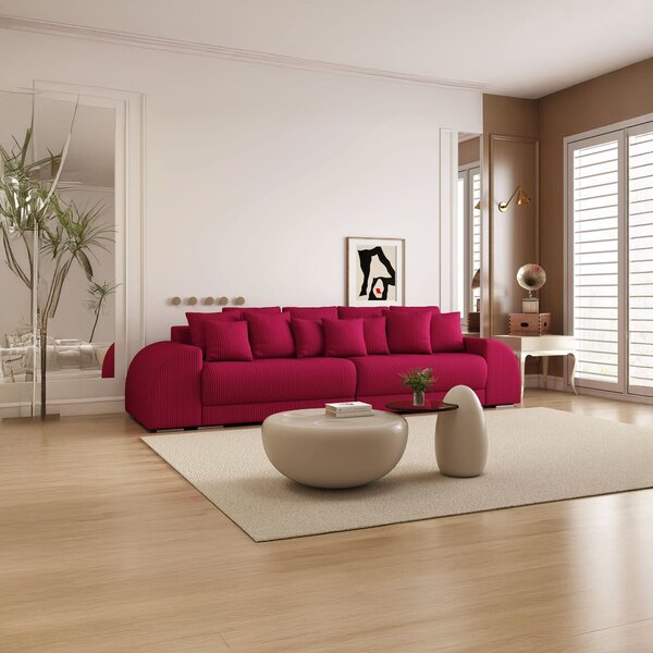 Canapea extensibilă dumonde cu 2 lăzi de depozitare Verona Zoom Red 310x120 cm