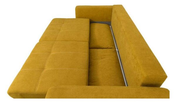 Canapea extensibila KARISA, stofa catifelata lila MONOLITH 62, lada depozitare, 3 locuri, 246x111x93 cm