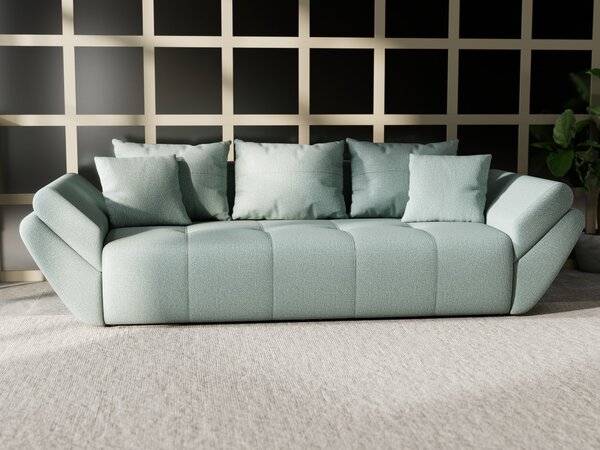 Canapea extensibilă dumonde cu ladă de depozitare Berlin Enjoy Mint 250x100 cm