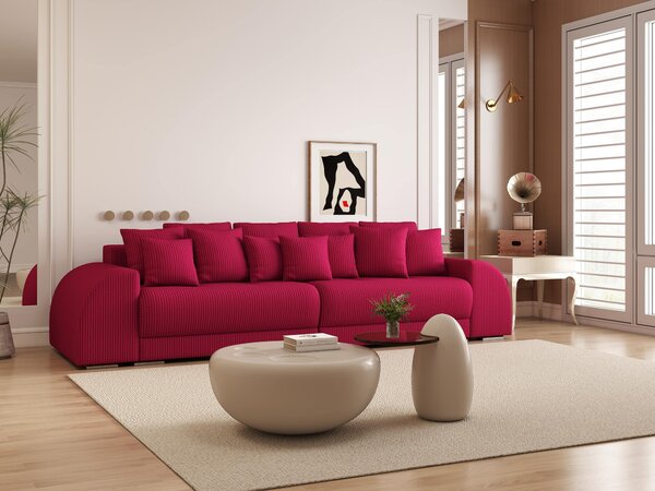 Canapea extensibilă dumonde cu 2 lăzi de depozitare Verona Zoom Red 310x120 cm