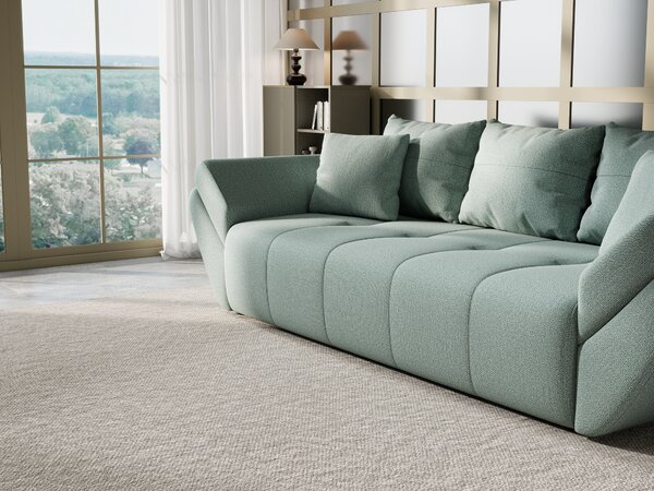 Canapea extensibilă dumonde cu ladă de depozitare Berlin Enjoy Mint 250x100 cm