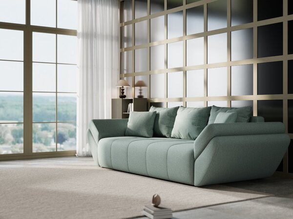 Canapea extensibilă dumonde cu ladă de depozitare Berlin Enjoy Mint 250x100 cm