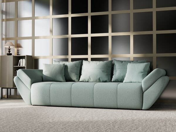 Canapea extensibilă dumonde cu ladă de depozitare Berlin Enjoy Mint 250x100 cm