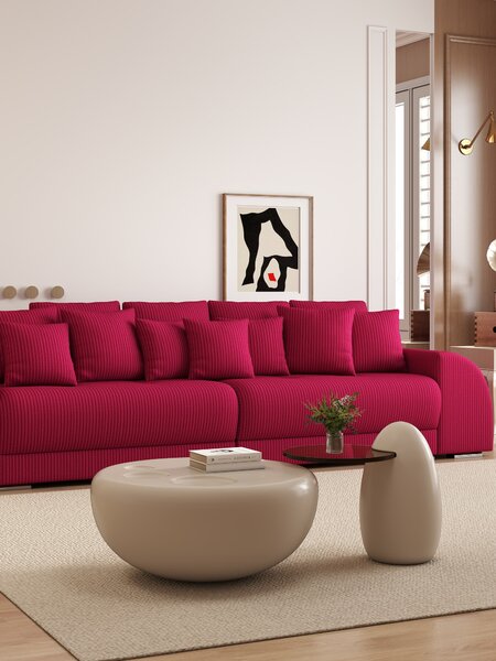 Canapea extensibilă dumonde cu 2 lăzi de depozitare Verona Zoom Red 310x120 cm