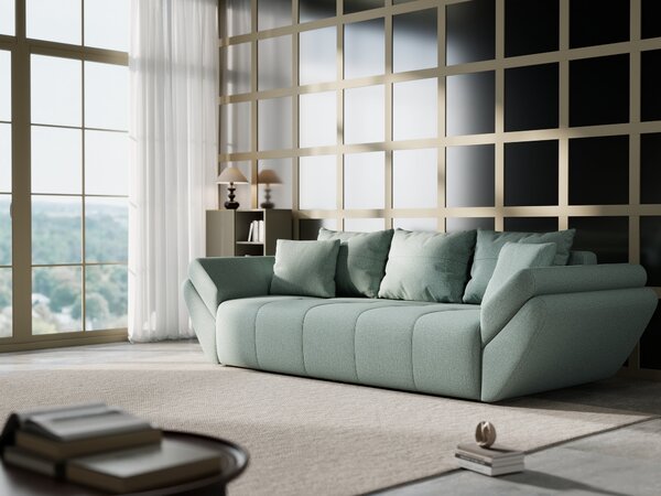 Canapea extensibilă dumonde cu ladă de depozitare Berlin Enjoy Mint 250x100 cm