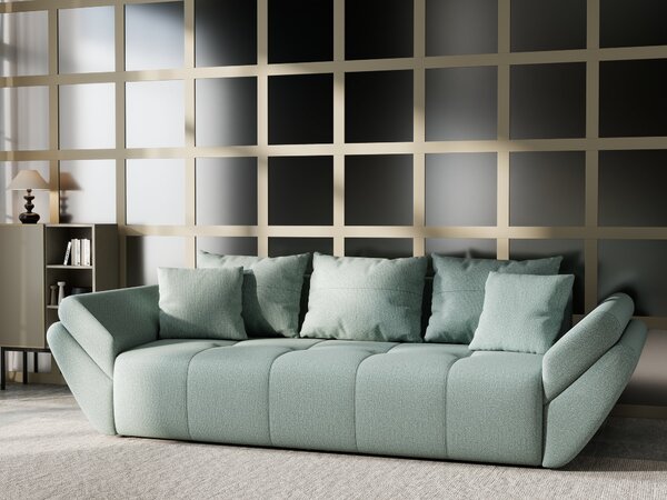 Canapea extensibilă dumonde cu ladă de depozitare Berlin Enjoy Mint 250x100 cm