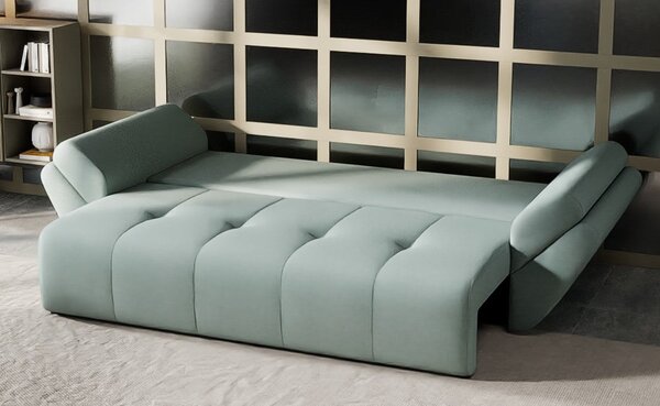 Canapea extensibilă dumonde cu ladă de depozitare Berlin Enjoy Mint 250x100 cm