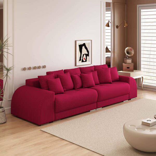 Canapea extensibilă dumonde cu 2 lăzi de depozitare Verona Zoom Red 310x120 cm