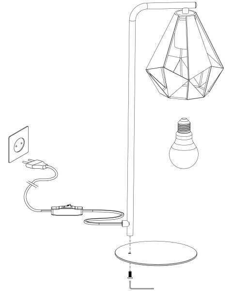 Eglo 43058 - Lampă de masă CARLTON 1xE27/60W/230V