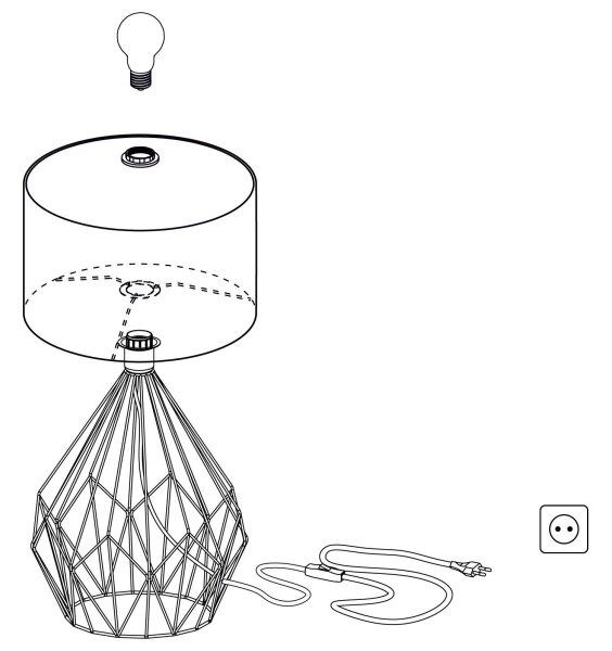 Eglo 43078 - Lampă de masă CARLTON 1xE27/60W/230V