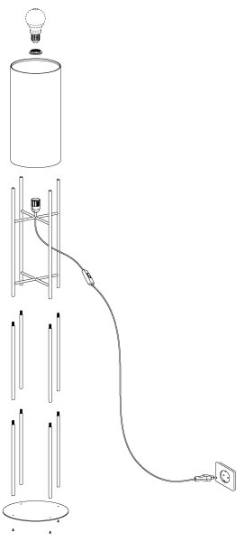 Eglo 43141 - Lampadar GLASTONBURY 1xE27/60W/230V