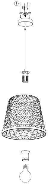 Eglo 43113 - Lustră pe cablu KIRKCOLM 1xE27/60W/230V