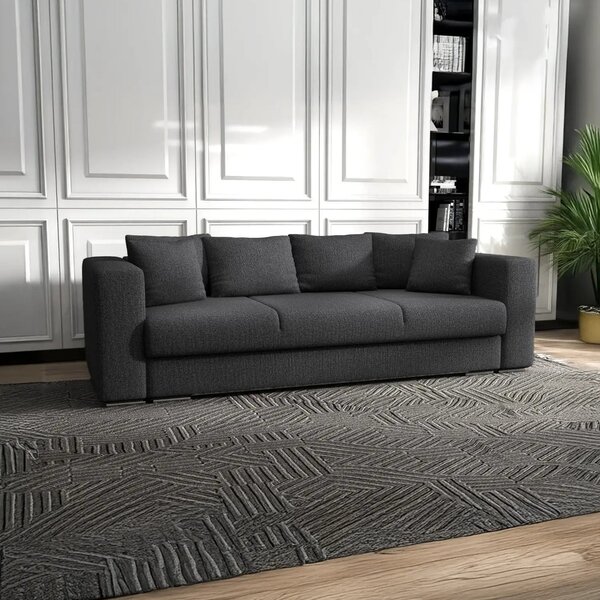 Canapea extensibilă dumonde cu ladă de depozitare Gloria Enjoy grafit 240x100 cm