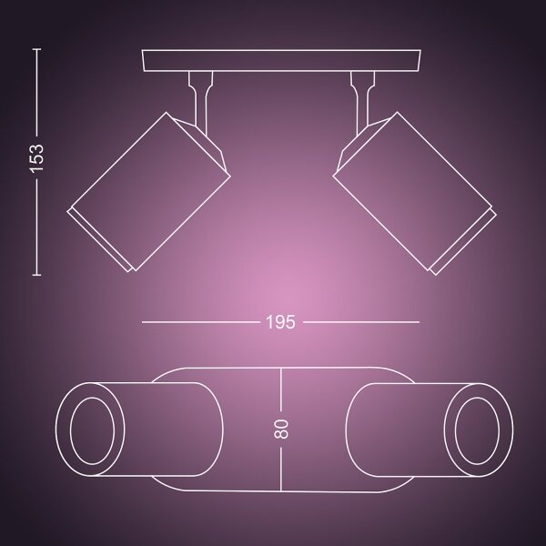 Spot LED RGB FUGATO 2xGU10/5,7W/230V Philips 50632/31/P7
