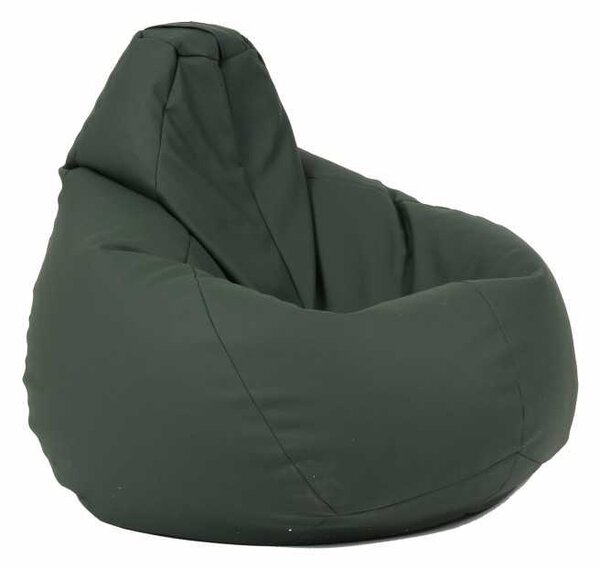 Fotoliu Nirvana Hobbit Pufrelax, Material Piele ecologica - Dark Green