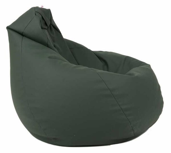 Fotoliu Nirvana Hobbit Pufrelax, Material Piele ecologica - Dark Green