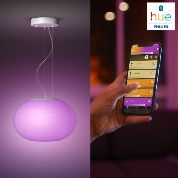 Philips 40906/31/P9 - Lustr LED RGBW Hue FLOURISH 39W, 230V, na lanku