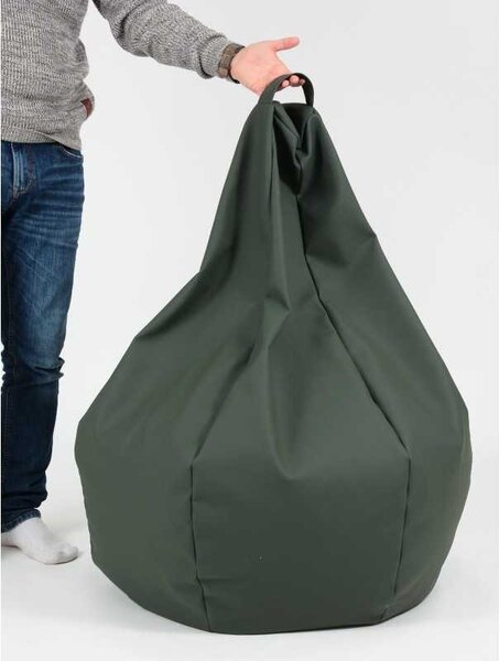 Fotoliu Nirvana Hobbit Pufrelax, Material Piele ecologica - Dark Green