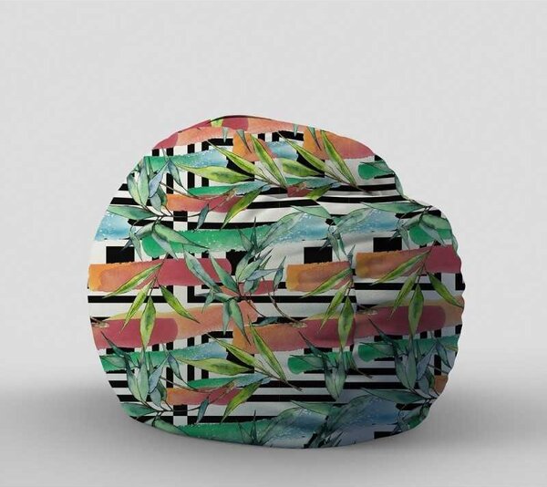 Fotoliu King Size, Material Textil - Painted Leaves
