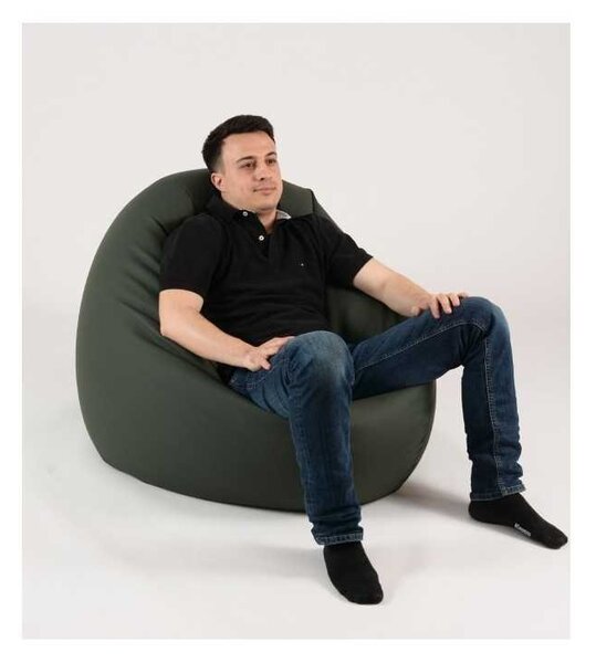 Fotoliu Relaxo XL, Material Piele ecologica - Dark Green