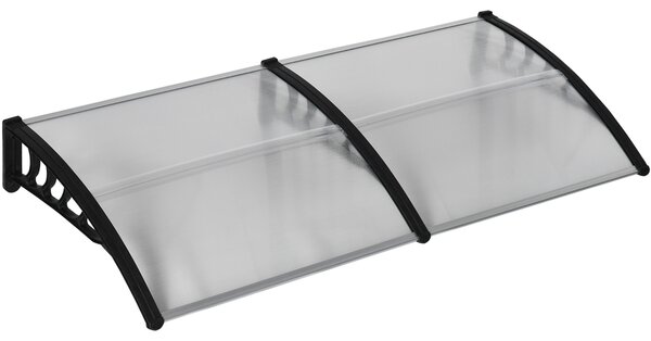 Outsunny Copertină Modernă din Policarbonat și Auminiu, pentru Balcoane, Ferestre și Uși, 200x96x27 cm, Transparent | Aosom Romania
