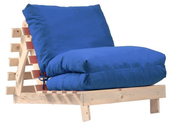 Fotoliu Pufrelax Sezlong Lemn Fubsy, Material Textil - Blue Denim