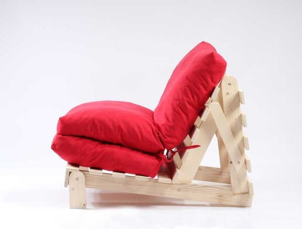 Fotoliu Pufrelax Sezlong Lemn Fubsy, Material Textil - Montana Red