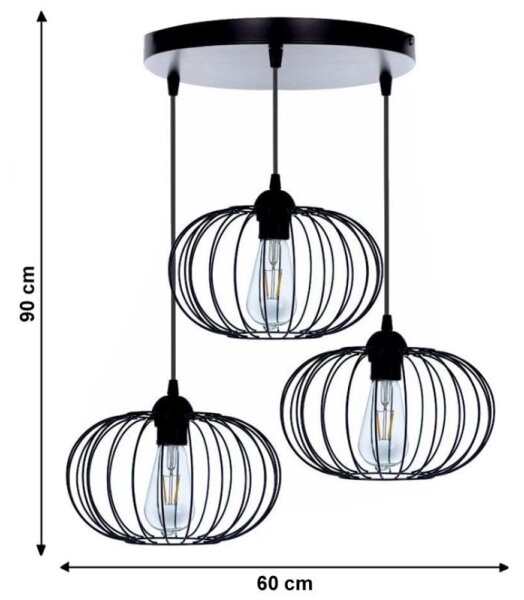 Lustră aplicată BOCCA 3xE27/60W/230V