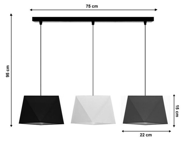 Lustră pe cablu DIAMENT 3xE27/60W/230V