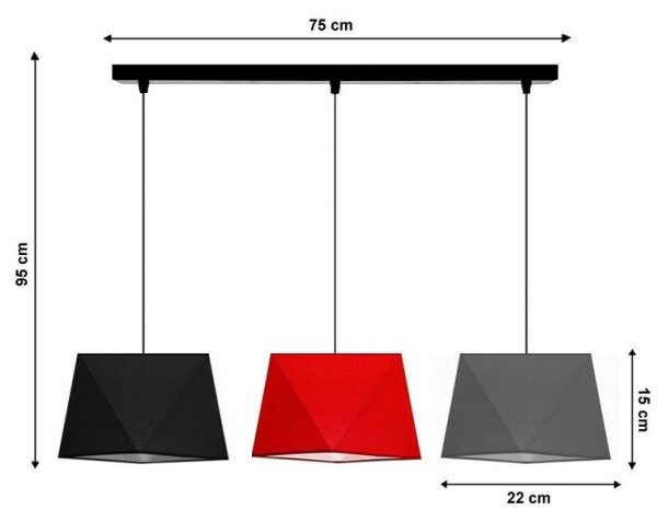Lustră pe cablu DIAMENT 3xE27/60W/230V