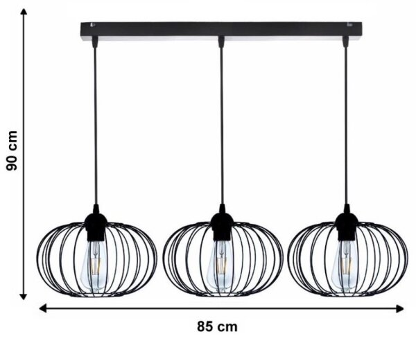 Lustră pe cablu BOCCA 3xE27/60W/230V