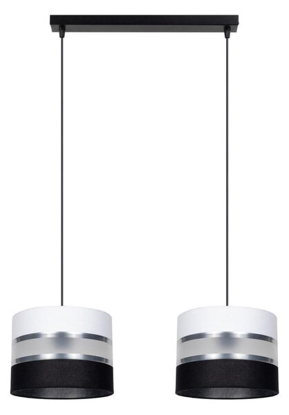Lustră pe cablu CORAL 2xE27/60W/230V alb-negru
