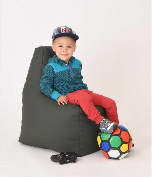 Fotoliu tip Scaun Sunlounger Junior, Material Piele ecologica - Dark Green